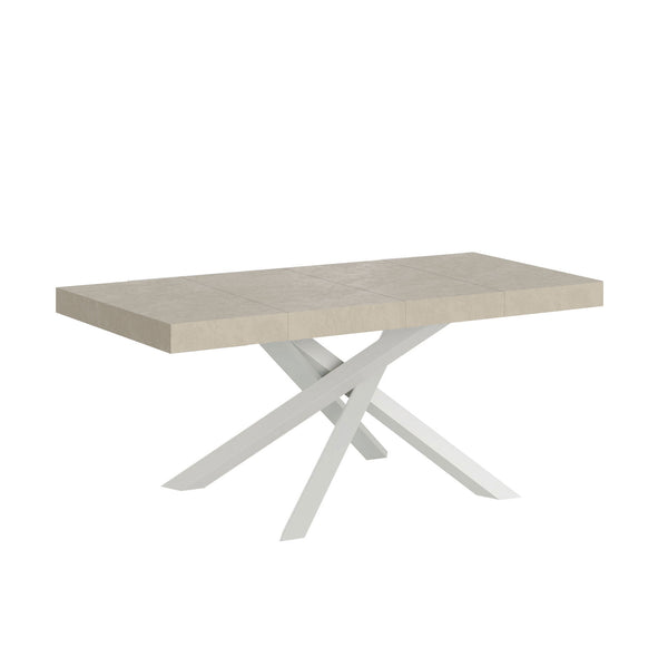 prezzo Tavolo Allungabile 120-224x90x77 cm Volantis Premium Cashmere Telaio Bianco