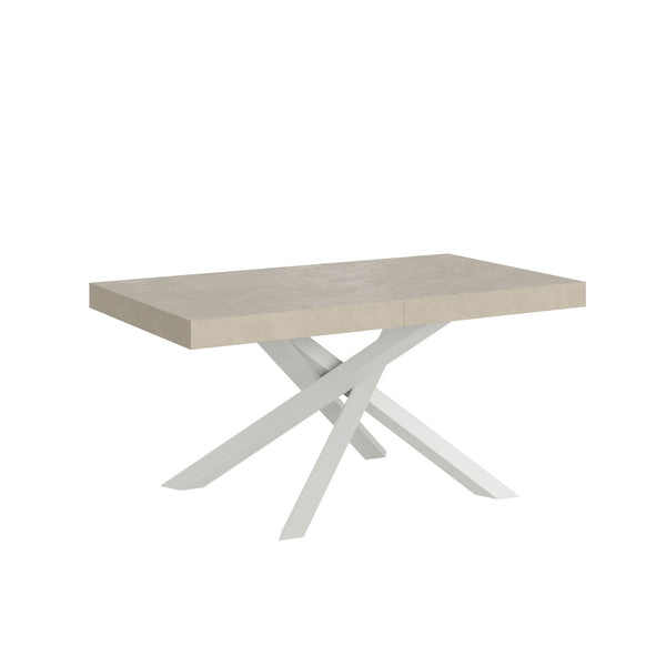 prezzo Tavolo Allungabile 160-420x90x77 cm Volantis Cashmere Telaio Bianco