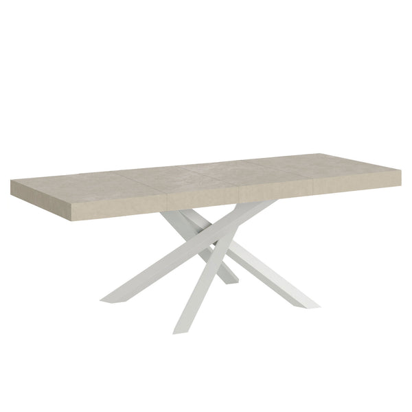 Tavolo Allungabile 200-304x90x77 cm Volantis Premium Cashmere Telaio Bianco prezzo