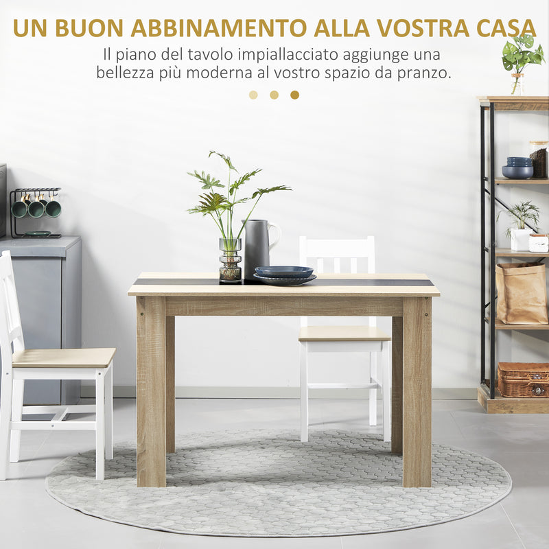 Tavolo da Pranzo Moderno per 4-6 Persone 120x69x75 cm Nero e Legno -4