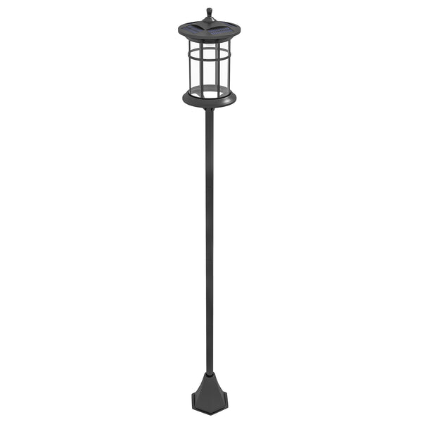 Lampione Solare da Giardino con Luce LED Bianco Freddo e IP44 H184 cm in Acciaio Inox e ABS Nero prezzo