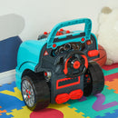 Officina Camion Giocattolo per Bambini 40x39x47 cm con 61 Accessori Nero e Azzurro  -8