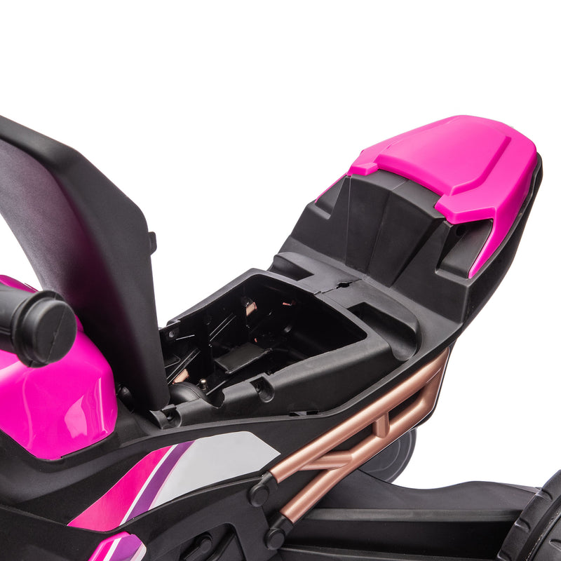 Triciclo Elettrico per Bambini 3 in 1 con Fari Musica e Clacson Rosa -9