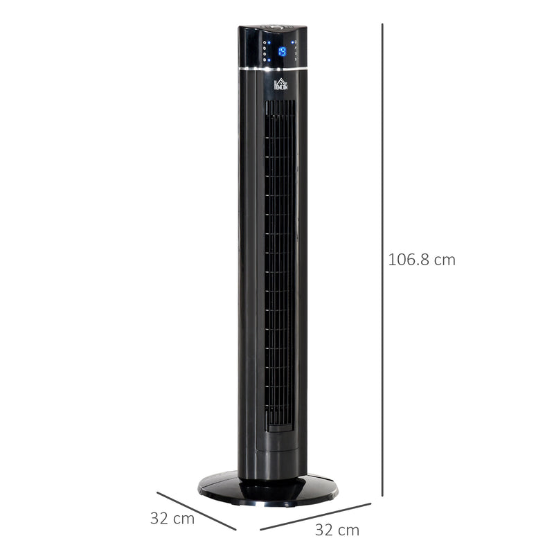 Ventilatore a Colonna 60W con 3 Velocità Ø32x106,8 cm 3 Modalità e Timer 8h in ABS Nero-3