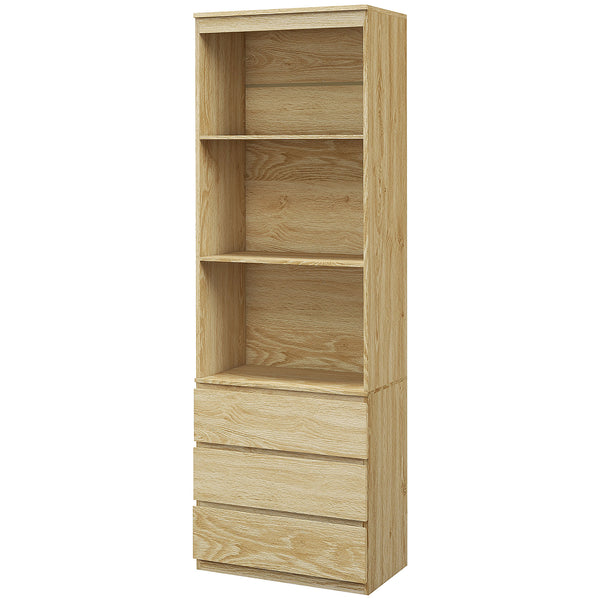 prezzo Mobile Libreria con 3 Ripiani e 3 Cassetti 60x35x180 cm in Legno Rovere