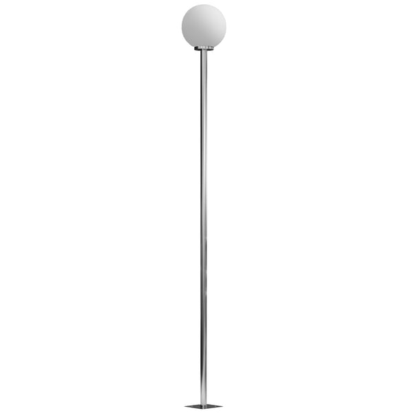 Lampioncino da Giardino Impermeabile Paralume Rotondo Ø25x223A cm con Palo in Acciaio Bianco Crema e Argento sconto