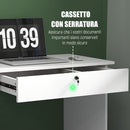 Scrivania Moderna 5 Cassetti con Serratura e 2 Chiavi 110x50x76 cm in Truciolato Bianco-5