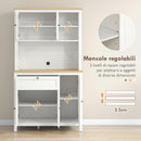 Credenza Dispensa Cucina Armadietti con Mensole Regolabili 100x40x180 cm Bianco  -6