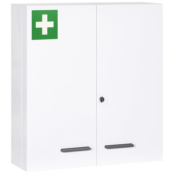 Armadietto Medicinali a 6 Ripiani con Serratura e 2 Chiavi 55x18x60 cm in Acciaio Bianco sconto