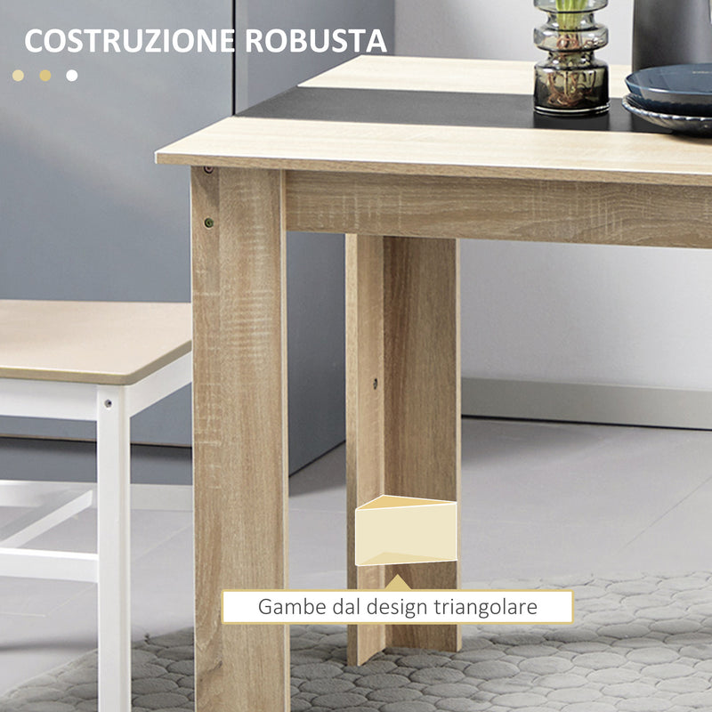 Tavolo da Pranzo Moderno per 4-6 Persone 120x69x75 cm Nero e Legno -6