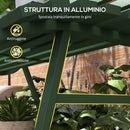 Panchina da Esterno in Alluminio a 2 Posti a Doghe 123x67x79cm Verde-5