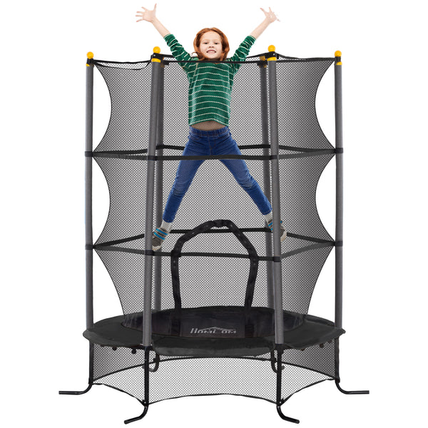 acquista Trampolino Elastico per Bambini da 3 Anni Ø160 cm con Rete di Protezione Nero