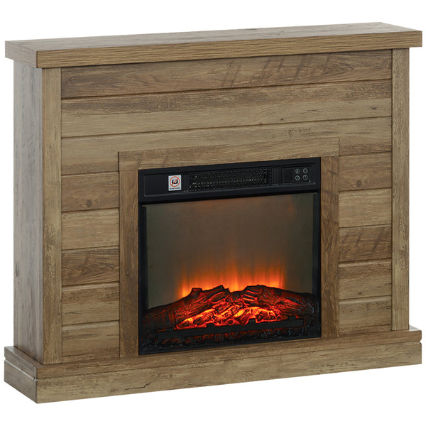 Camino Elettrico da Pavimento 1800W Effetto Fiamma e Telecomando 96,5x22x81,7 cm color Legno acquista