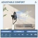 Ventilatore Nebulizzatore con Serbatoio 3L 44,5x38,5x120 cm 3 Modalità e 3 Velocità Bianco e Nero-5