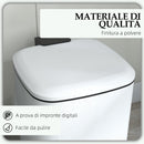 Pattumiera a Pedale 12 Litri 24,5x32x34,5 cm con Chiusura Silenziosa in Metallo e PP Bianco-6