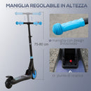 Monopattino Elettrico Pieghevole per Bambini Altezza Regolabile 75-80 cm Nero e Azzurro  -7