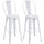 Set 2 Sgabelli da Bar Stile Industriale Schienale Rimovibile 44x49x116 cm in Metallo Bianco