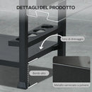 Carrello Barbecue con Tavolino Pieghevole 125x65x84 cm in Acciaio Inox Nero-7