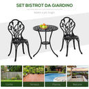 Set Tavolino e 2 Sedie da Giardino in Alluminio Nero-7