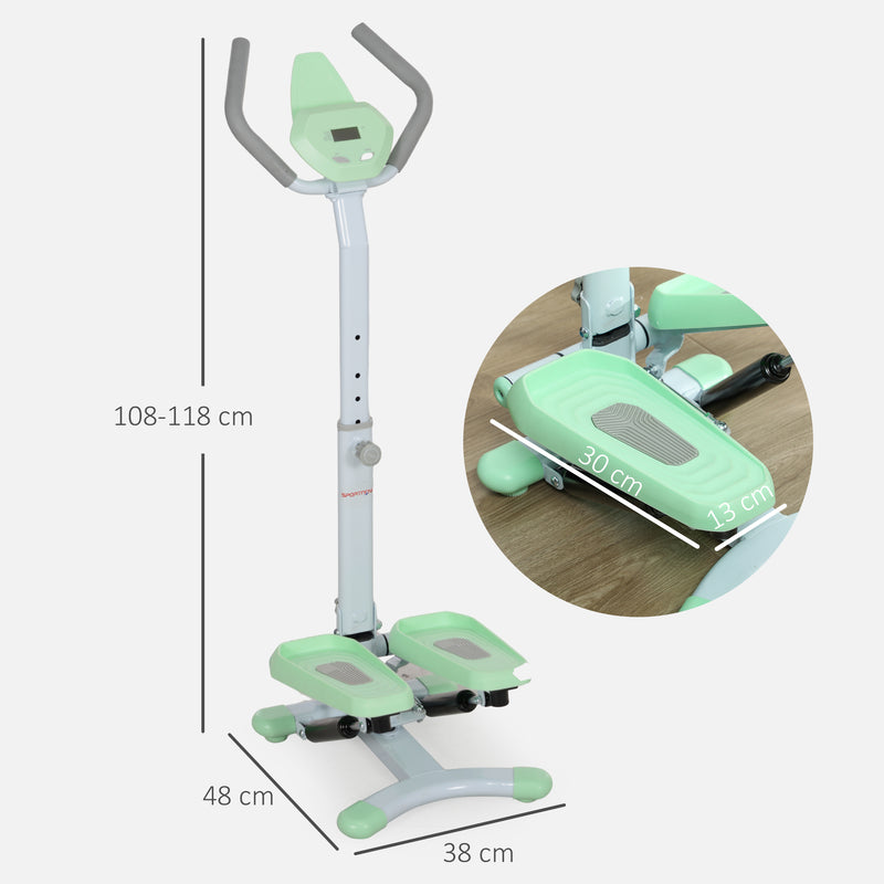 Stepper Monitor LCD con Manubrio e Gradino Regolabile 48x38x108-118 cm Verde -3