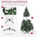 Albero di Natale Artificiale Innevato 150 cm 676 Rami con Pigne Apertura Automatica Verde-6