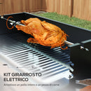 Barbecue a Carbone a 3 Livelli con Mensole Pieghevoli e Girarrosto 118x32x90 cm in Acciaio Inox Nero-4