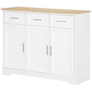 Credenza Moderna 3 Cassetti e 3 Ante 101x39x82 cm in MDF e Truciolato Bianco-1