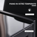 Tavolo Rettangolare 120x60x75 cm in Metallo e Vetro Temperato Nero  -4