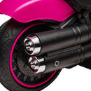 Moto Elettrica per Bambini 6V con Rotelle Rosa e Nero-9