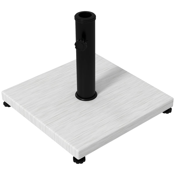 online Base per Ombrellone da 25kg in Metallo e Cemento con Effetto Legno 45x45x33.5cm Bianco