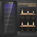 Cantinetta Frigorifero 18 Bottiglie di Vino Display e Luce LED e Controllo Temperatura   -6