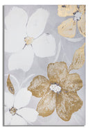 Stampa Dinpinta Flowery 80x3x120 cm in Legno e Tessuto-1