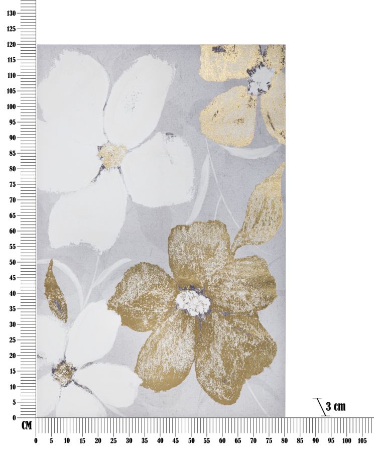 Stampa Dinpinta Flowery 80x3x120 cm in Legno e Tessuto-6