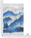 Stampa Dipinta Mountain Tree 80x3x120 cm in Legno e Tessuto-6