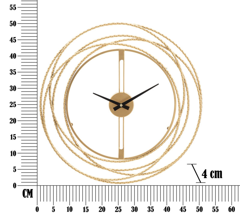 Orologio da Muro Oro Strips Ø 50x4 cm in Ferro -6