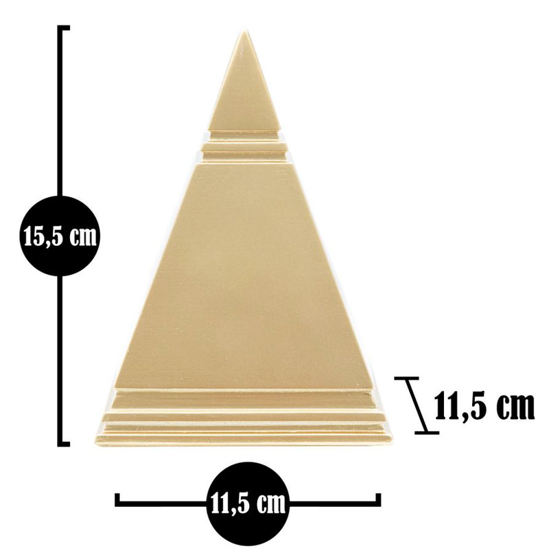 Piramide Oro 11,5x11,5x15,5 cm in Poliresina -7