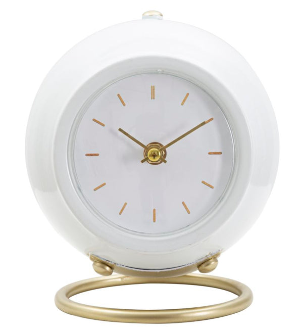 acquista Orologio da Tavolo Ball Bianco 16x13x19 cm in Ferro e Plastica