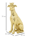 Statua Cane con Corona Oro 20x12,5x33 cm in Poliresina-8