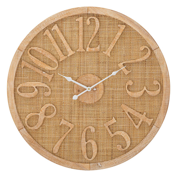 Orologio da Muro Boho Ø 60x4,5 cm in Rattan online