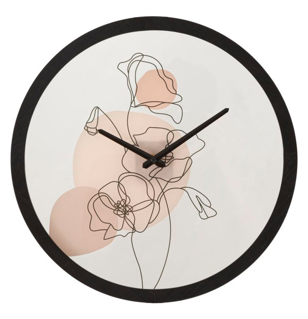 sconto Orologio da Muro Flower 2 Ø 40x3,5 cm in Ferro e Vetro