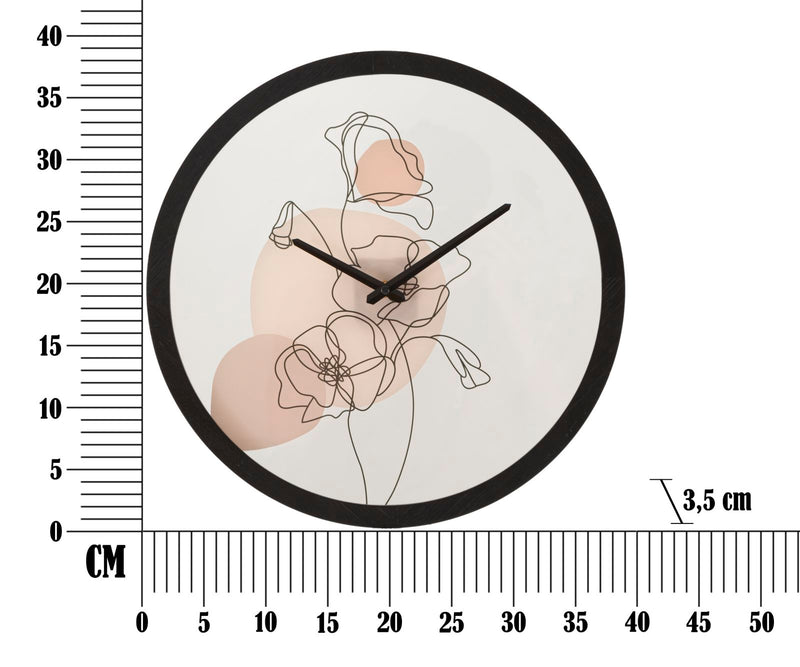 Orologio da Muro Flower 2 Ø 40x3,5 cm in Ferro e Vetro-6