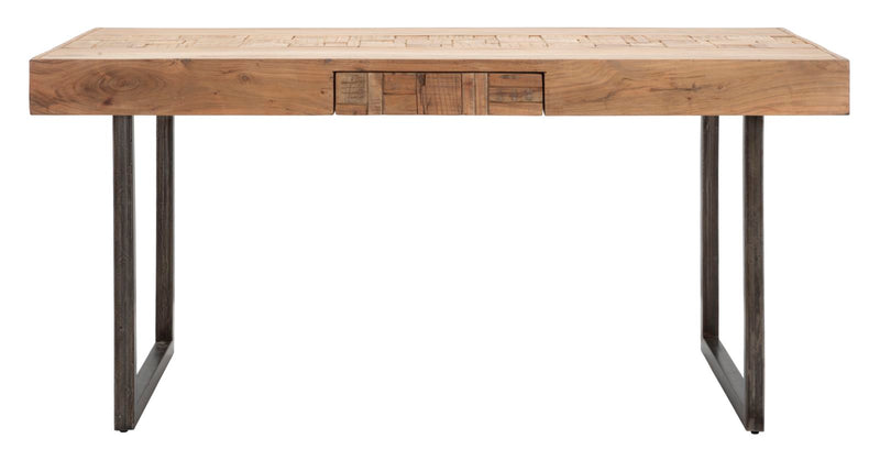 Tavolo da Pranzo Mumbai Allungabile cm 160-240x90x77 cm in Legno e Ferro -4