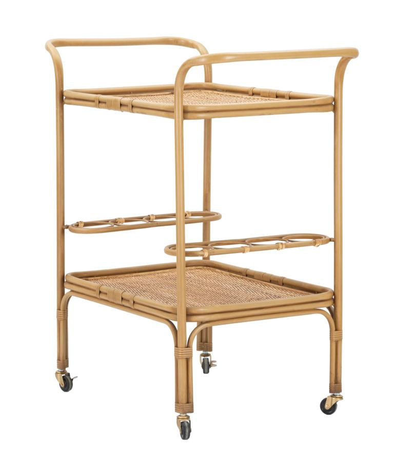 Carrello Panama 2 Ripiani 83x46x87,5 cm in Rattan-3