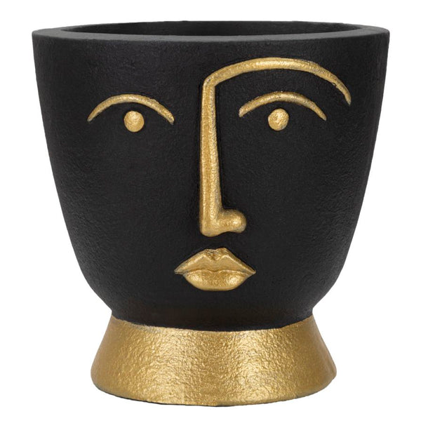 acquista Vaso Tribal 25x25x25 cm in Poliresina Nero/Oro