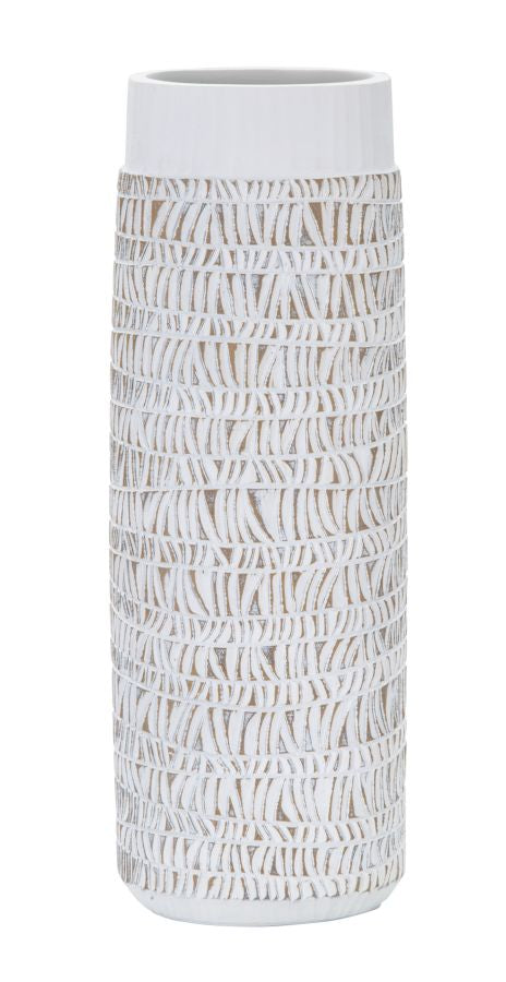 Vaso Nairobi Oval 19x50x12 cm in Poliresina Bianco prezzo