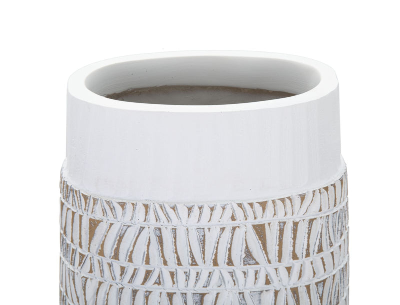 Vaso Nairobi Oval 19x50x12 cm in Poliresina Bianco-2