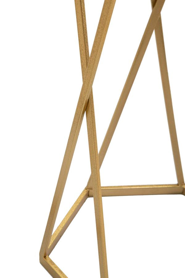 Set 2 Tavolini Esagonal Ø50 cm e Ø40 cm in Ferro e MDF Oro-4