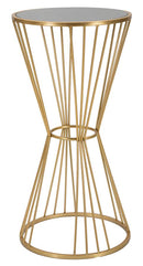 Tavolino Super 40x80x40 cm in Ferro e MDF Oro-1