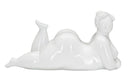 Statua Donnina Yoga Relax 32x16x16 cm in Poliresina Bianco-1