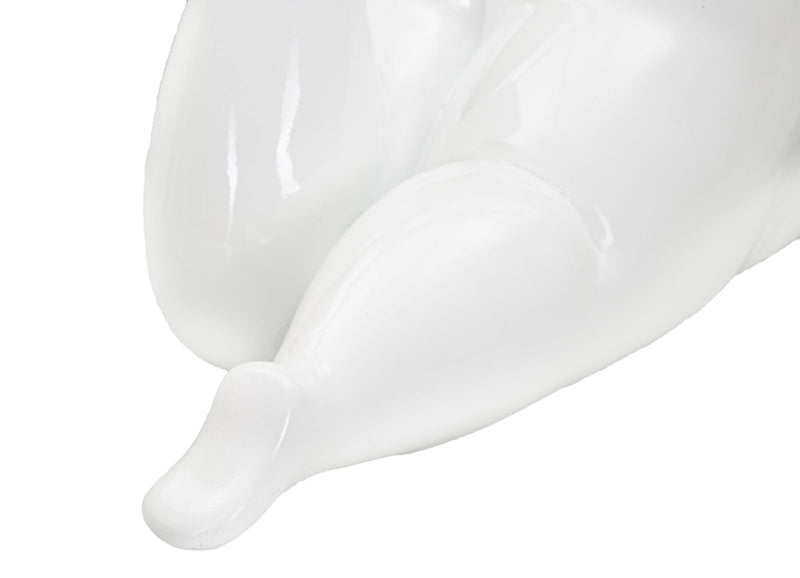 Statua Donnina Yoga Relax 32x16x16 cm in Poliresina Bianco-5